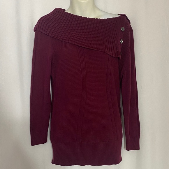 Style & Co. Sweaters - Style & Co. Burgundy Cowl Neck Sweater